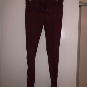 maroon skinny jeans